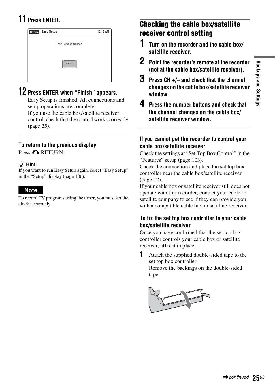 Sony RDR-VX535 User Manual | Page 25 / 160