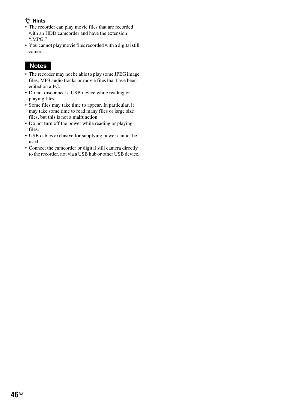 Sony RDR-VX535 User Manual | Page 46 / 160
