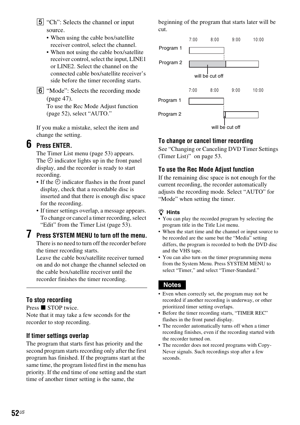 Sony RDR-VX535 User Manual | Page 52 / 160