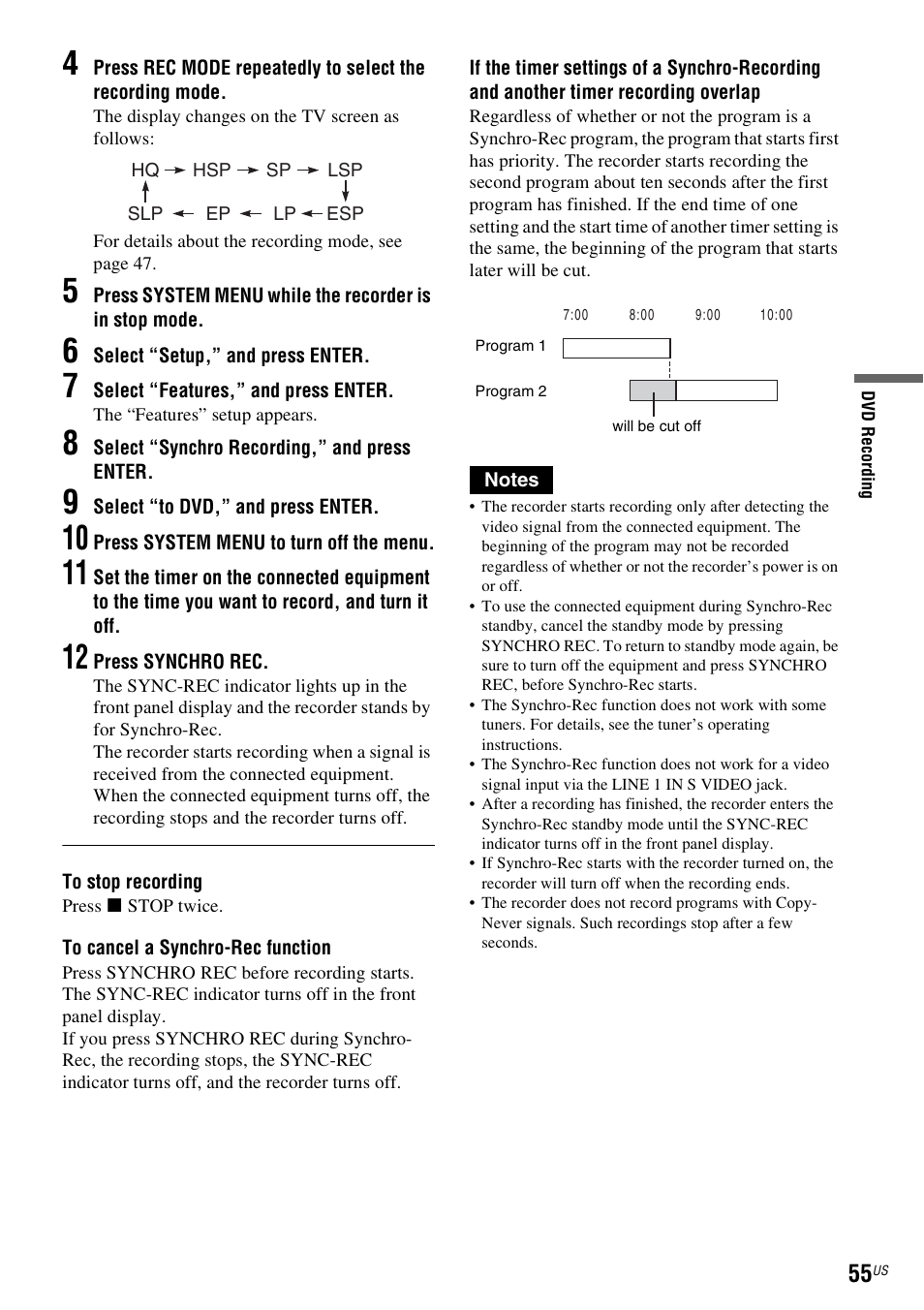 Sony RDR-VX535 User Manual | Page 55 / 160