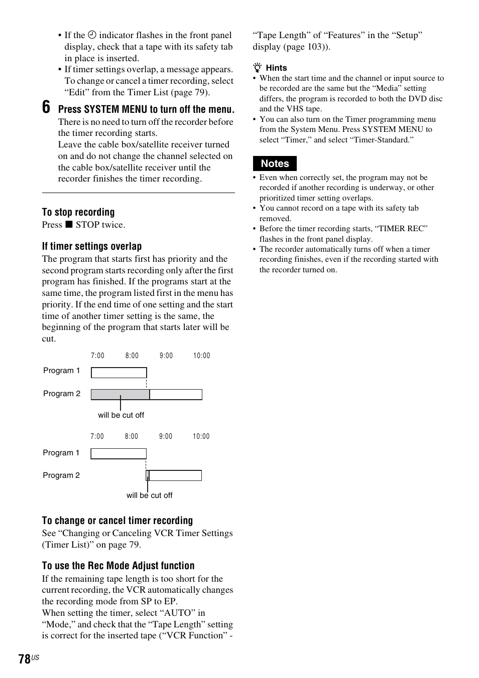 Sony RDR-VX535 User Manual | Page 78 / 160