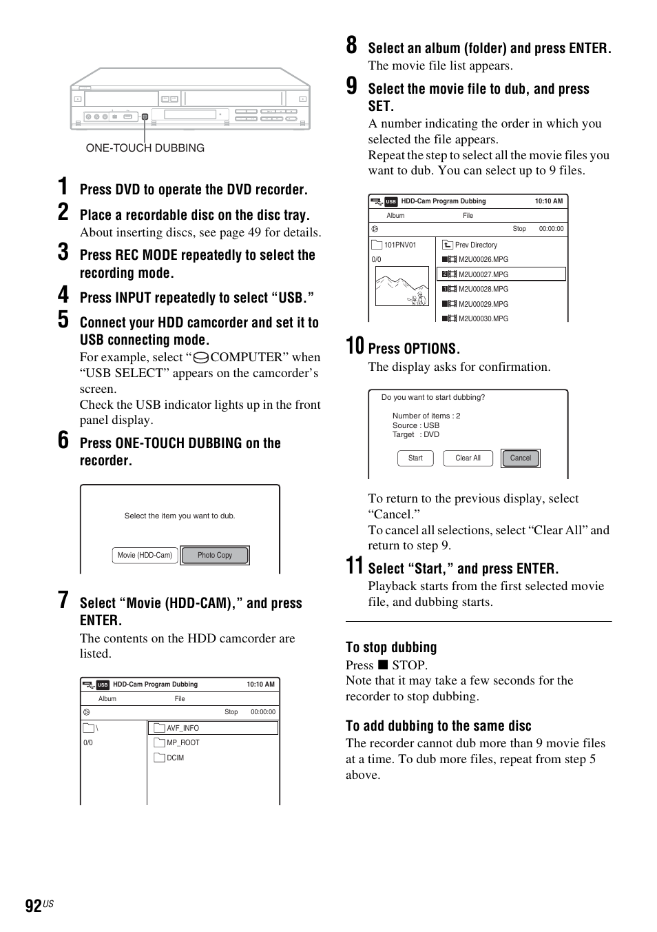 Sony RDR-VX535 User Manual | Page 92 / 160