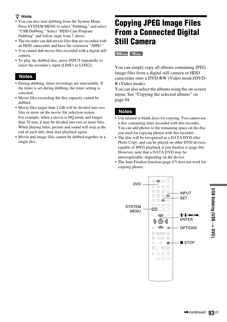 Sony RDR-VX535 User Manual | Page 93 / 160