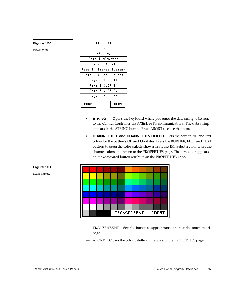 Nu (figure 150), and select the | AMX Wireless Touch Panels (Wave Server) User Manual | Page 107 / 198