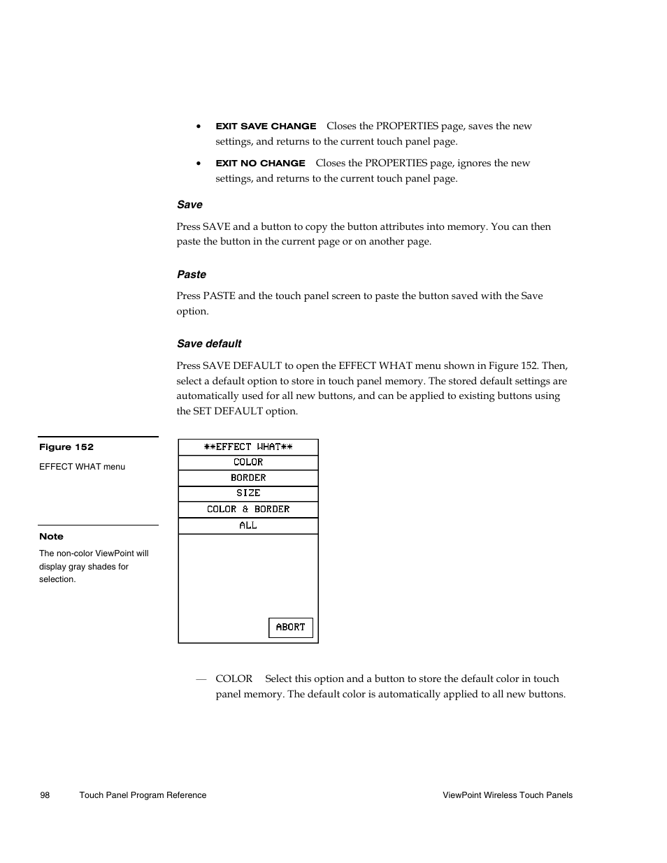Save, Paste, Save default | AMX Wireless Touch Panels (Wave Server) User Manual | Page 108 / 198