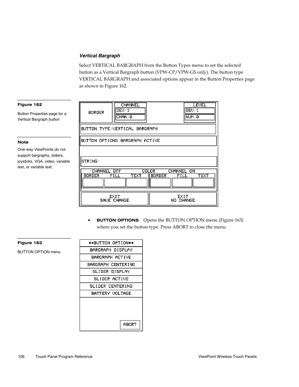 Vertical bargraph | AMX Wireless Touch Panels (Wave Server) User Manual | Page 116 / 198