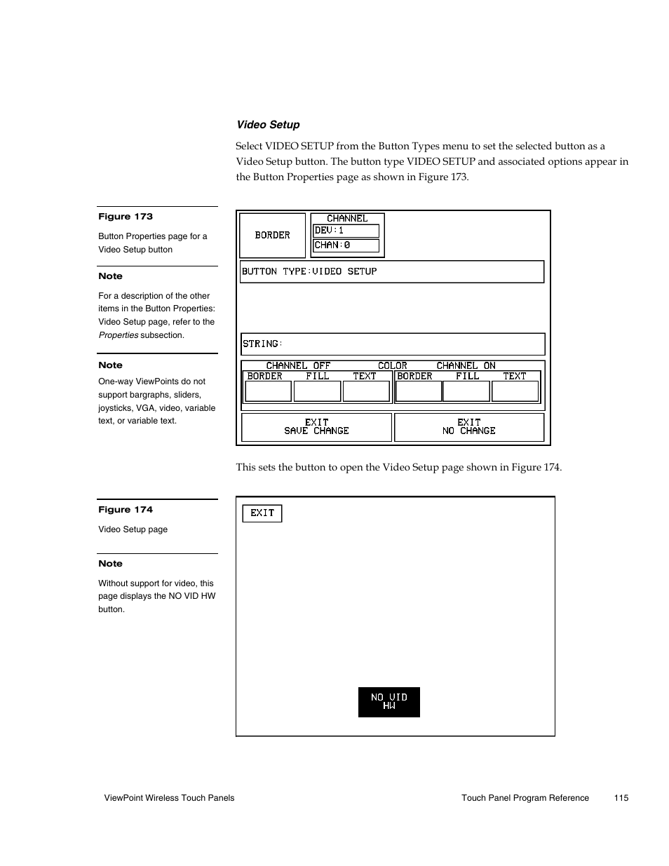 Video setup | AMX Wireless Touch Panels (Wave Server) User Manual | Page 125 / 198