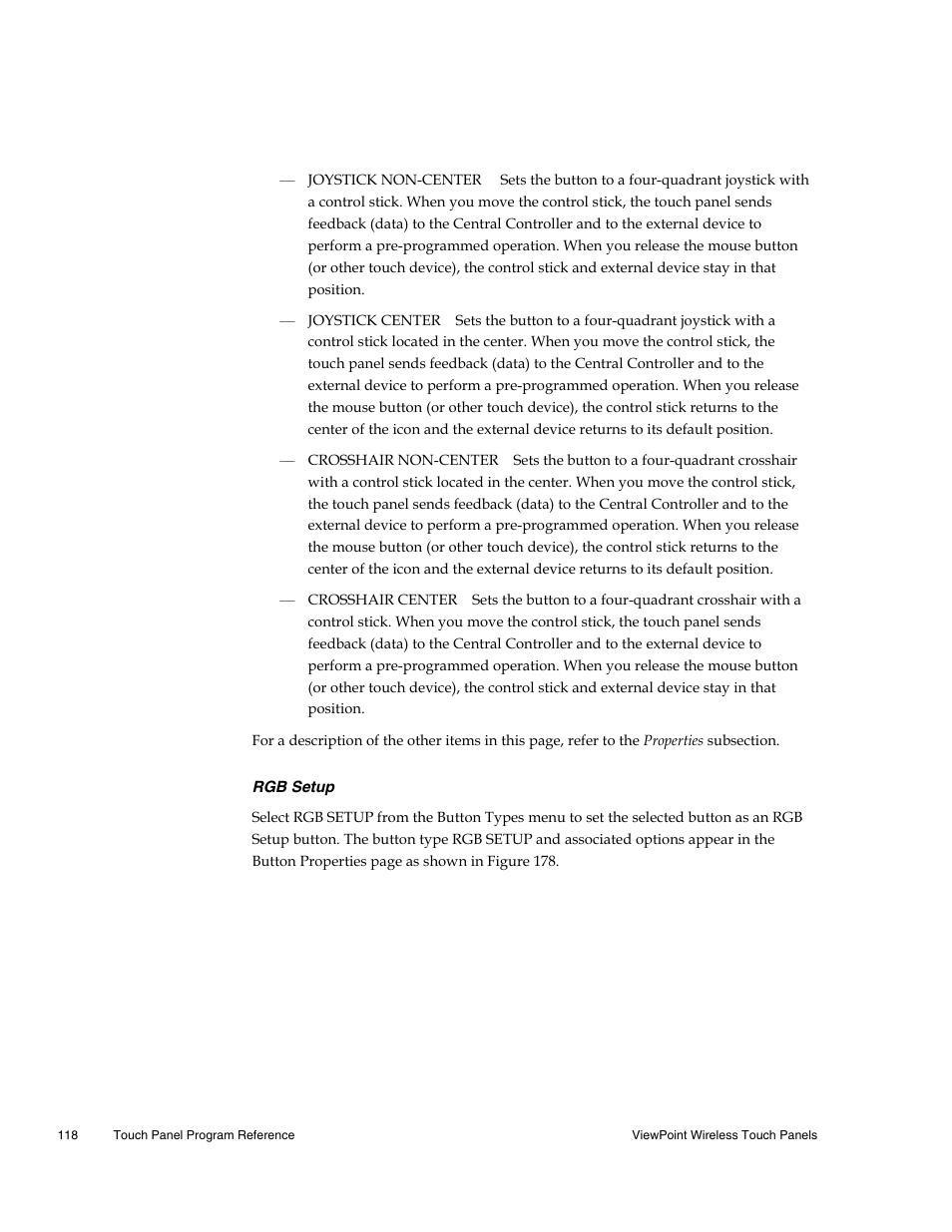 Rgb setup | AMX Wireless Touch Panels (Wave Server) User Manual | Page 128 / 198
