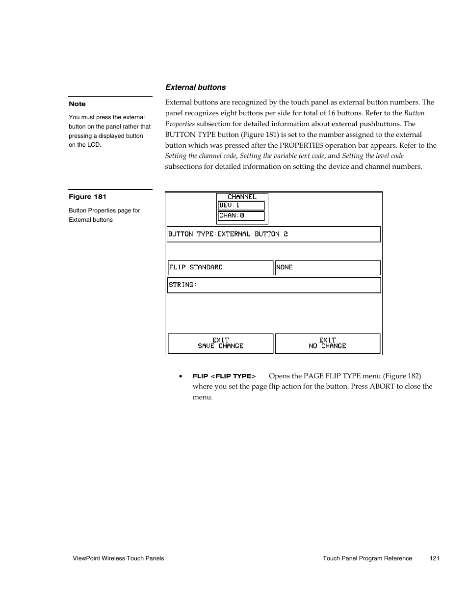 External buttons | AMX Wireless Touch Panels (Wave Server) User Manual | Page 131 / 198