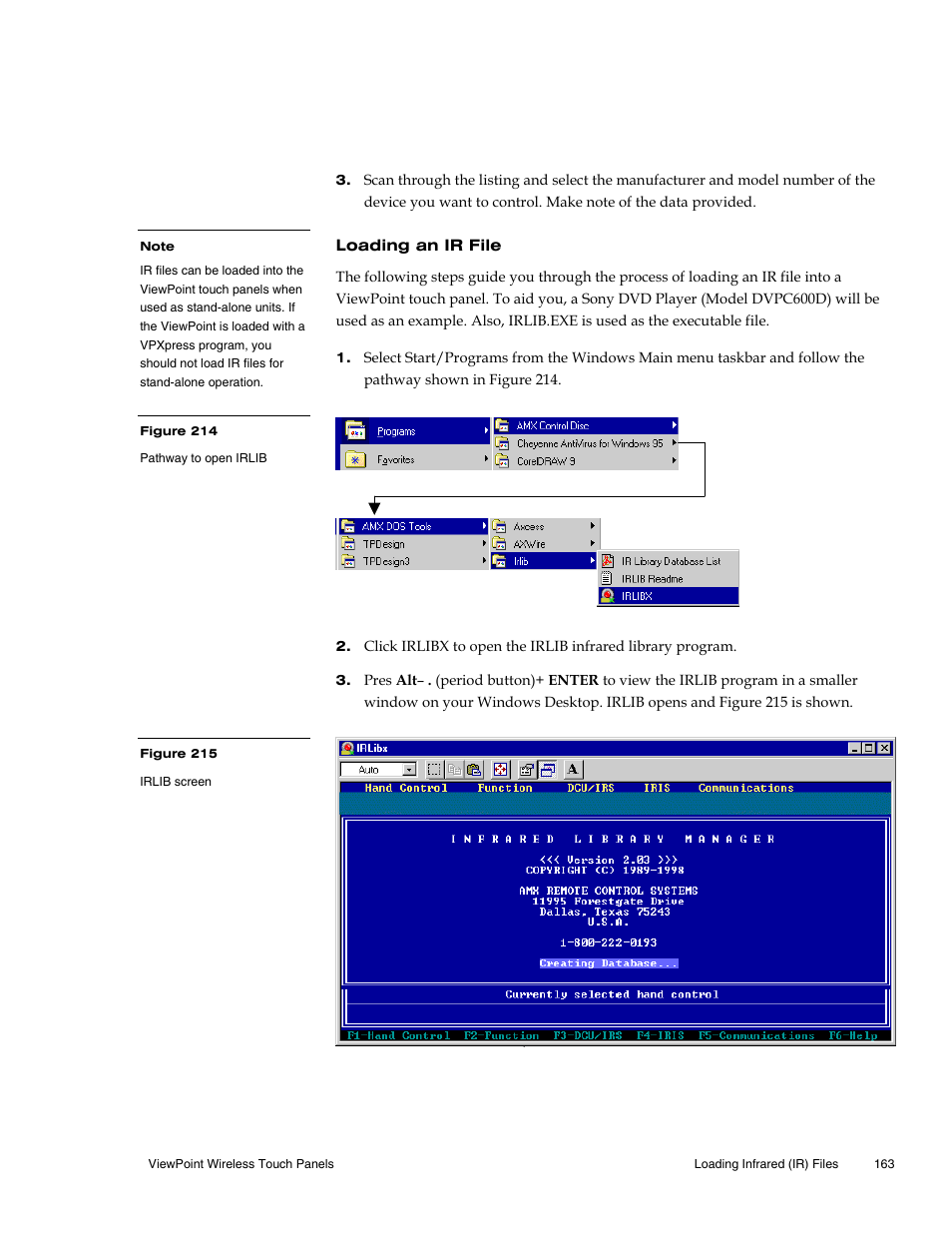 Loading an ir file | AMX Wireless Touch Panels (Wave Server) User Manual | Page 173 / 198