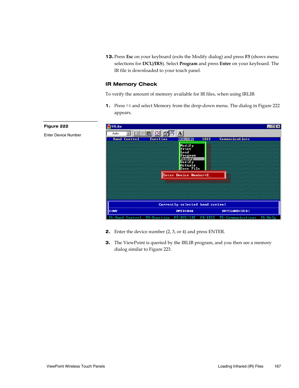 Ir memory check | AMX Wireless Touch Panels (Wave Server) User Manual | Page 177 / 198