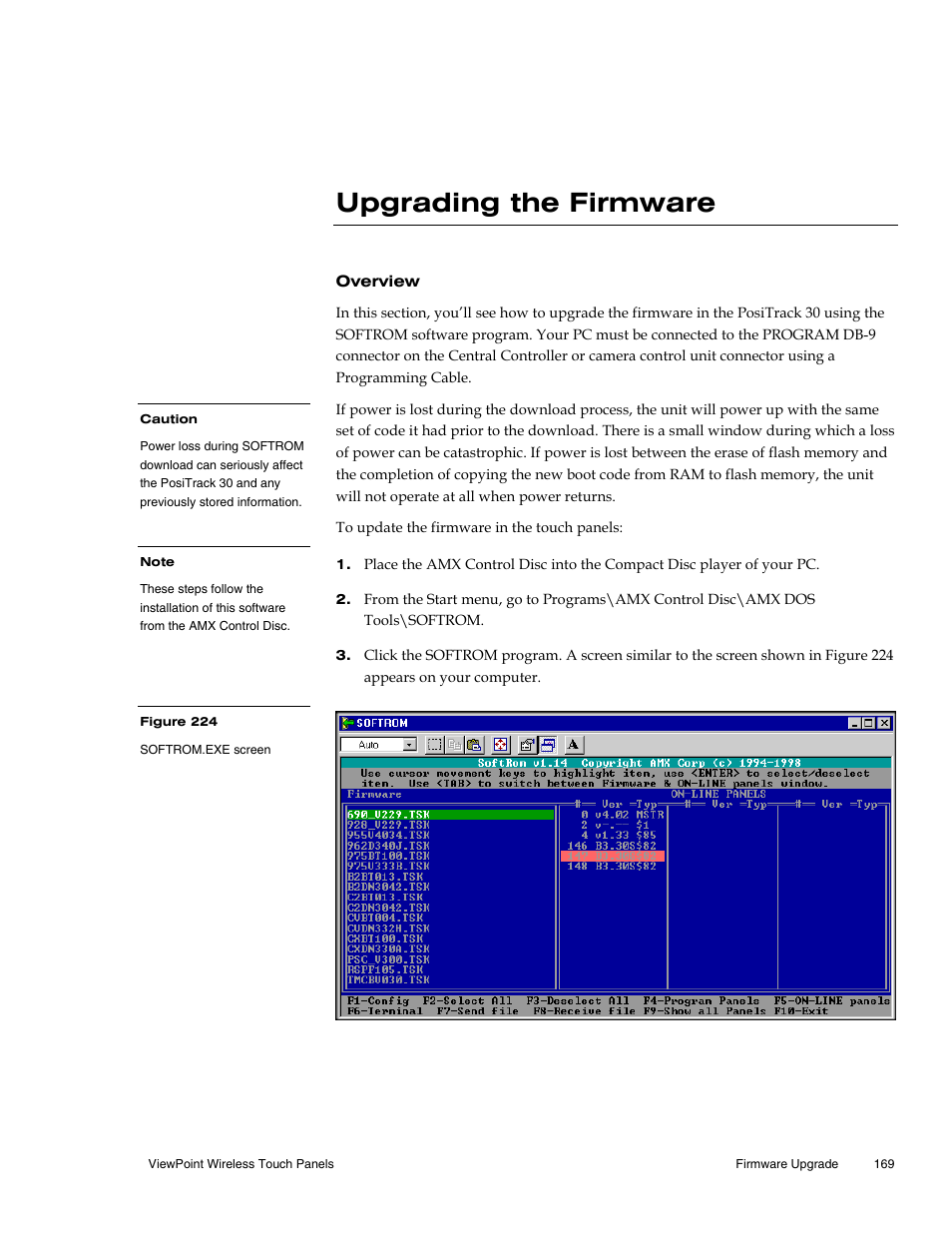 Upgrading the firmware, Overview | AMX Wireless Touch Panels (Wave Server) User Manual | Page 179 / 198