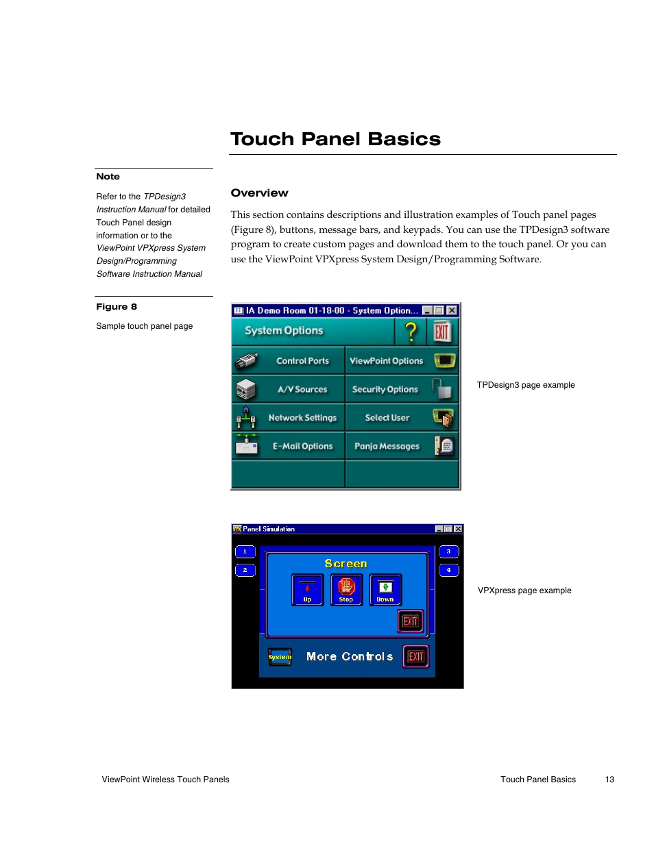 Touch panel basics, Overview | AMX Wireless Touch Panels (Wave Server) User Manual | Page 23 / 198