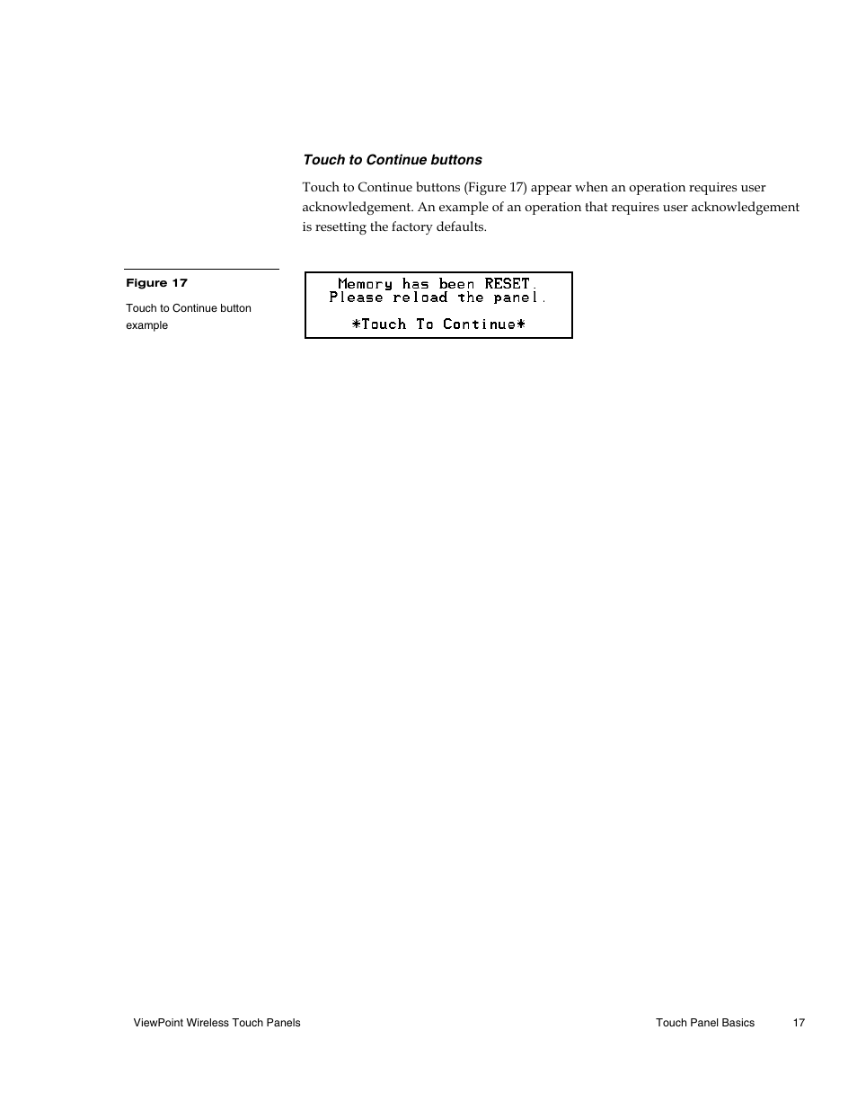 Touch to continue buttons | AMX Wireless Touch Panels (Wave Server) User Manual | Page 27 / 198