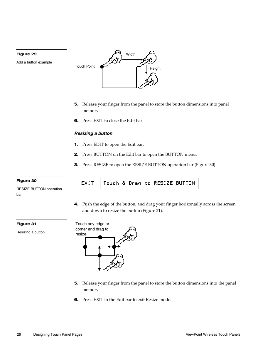 Resizing a button | AMX Wireless Touch Panels (Wave Server) User Manual | Page 36 / 198