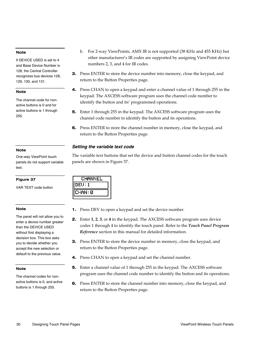 Setting the variable text code | AMX Wireless Touch Panels (Wave Server) User Manual | Page 40 / 198