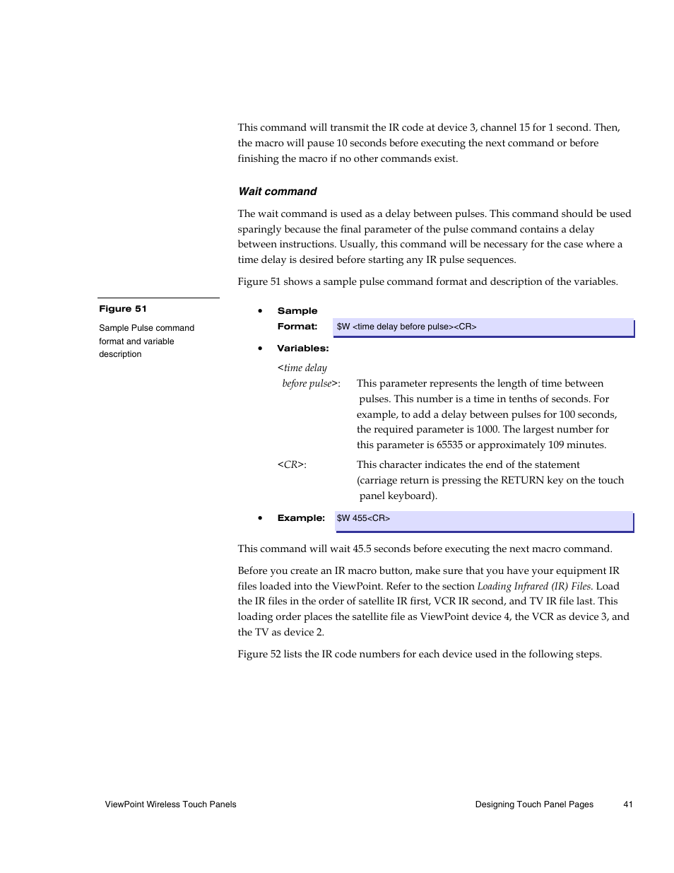 Wait command | AMX Wireless Touch Panels (Wave Server) User Manual | Page 51 / 198