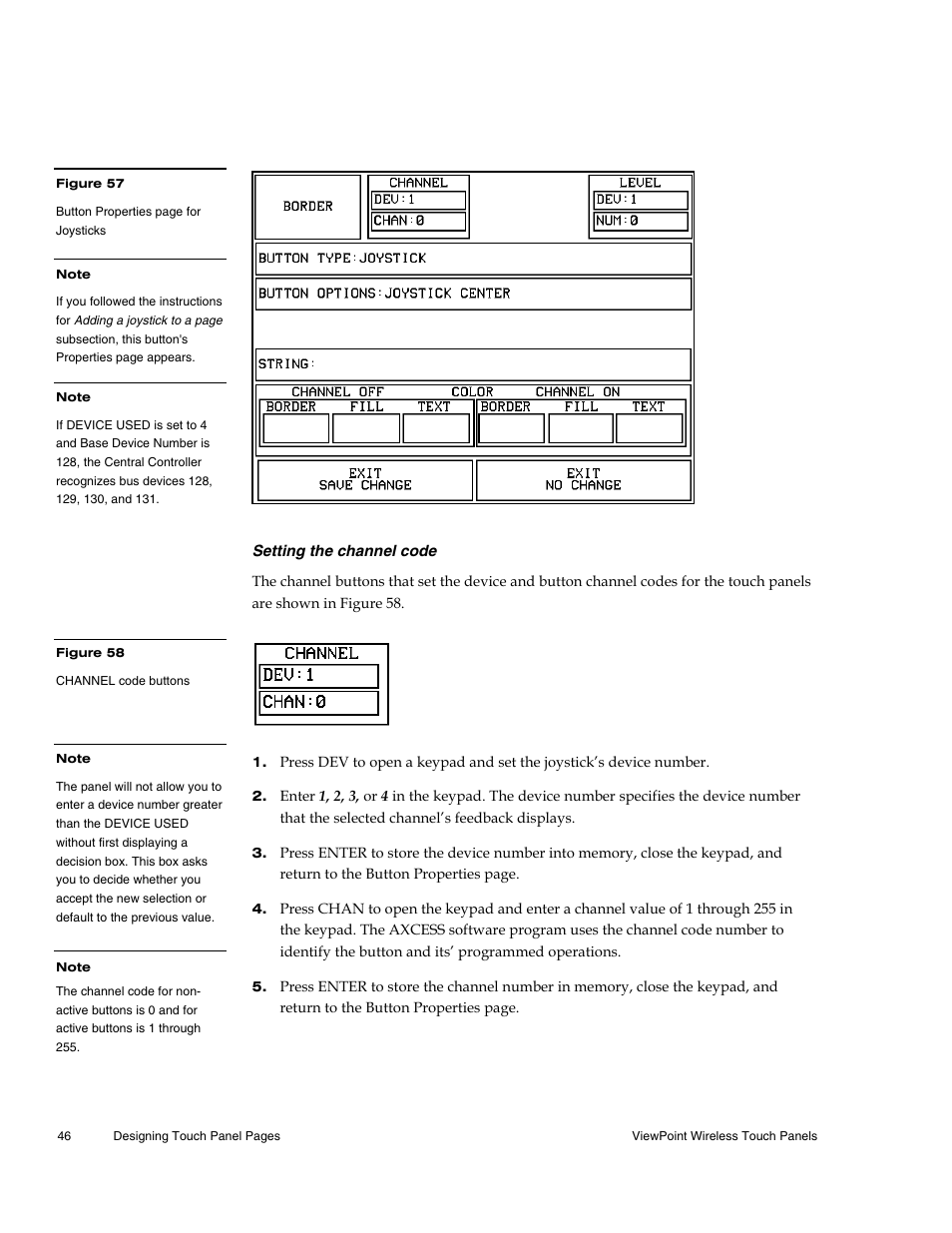 Setting the channel code | AMX Wireless Touch Panels (Wave Server) User Manual | Page 56 / 198