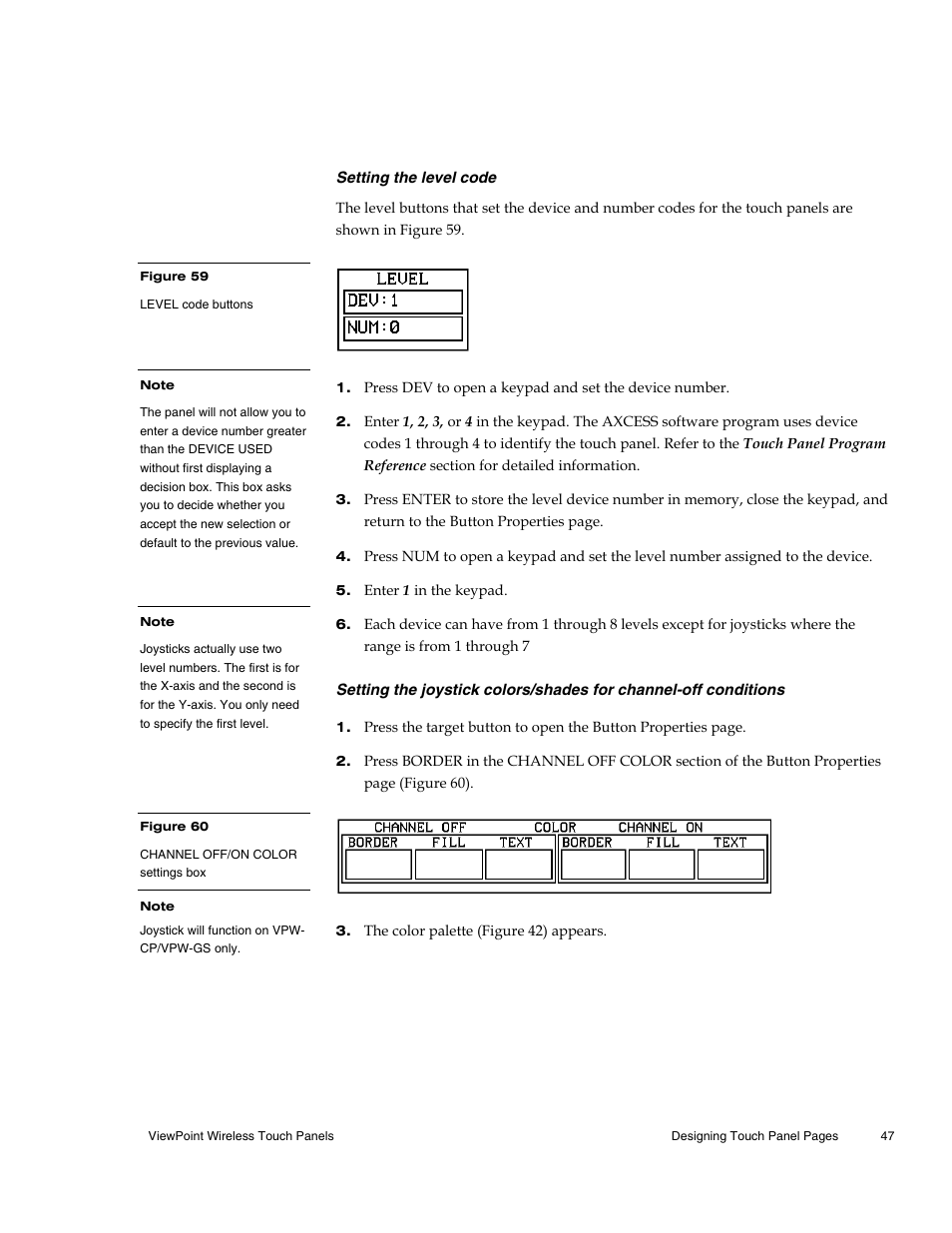 Setting the level code | AMX Wireless Touch Panels (Wave Server) User Manual | Page 57 / 198