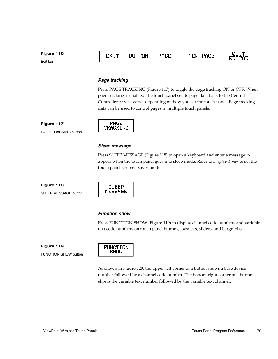 Sleep message, Function show, Figure 116) and create | AMX Wireless Touch Panels (Wave Server) User Manual | Page 89 / 198