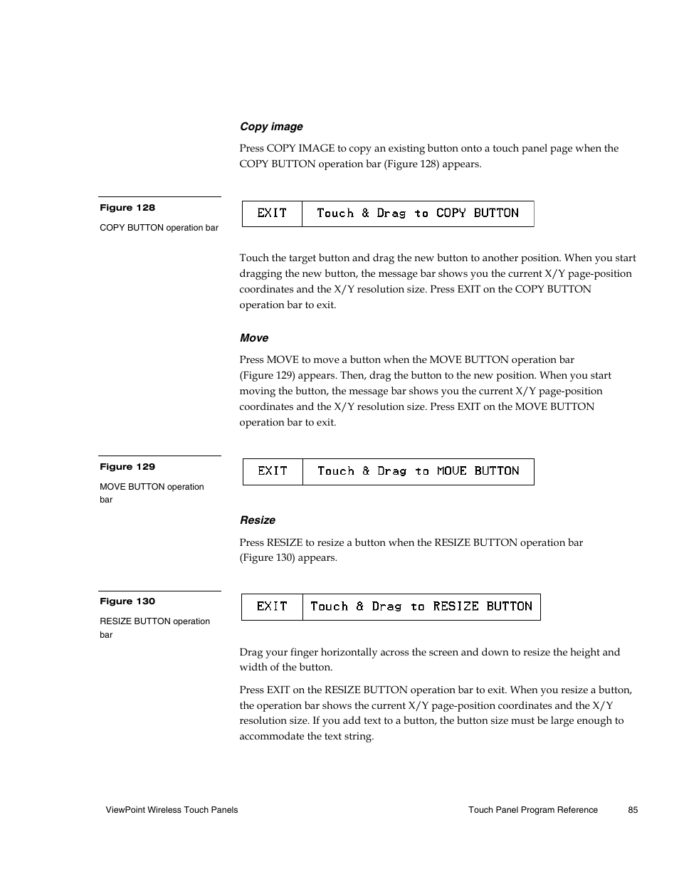 Copy image, Move, Resize | AMX Wireless Touch Panels (Wave Server) User Manual | Page 95 / 198