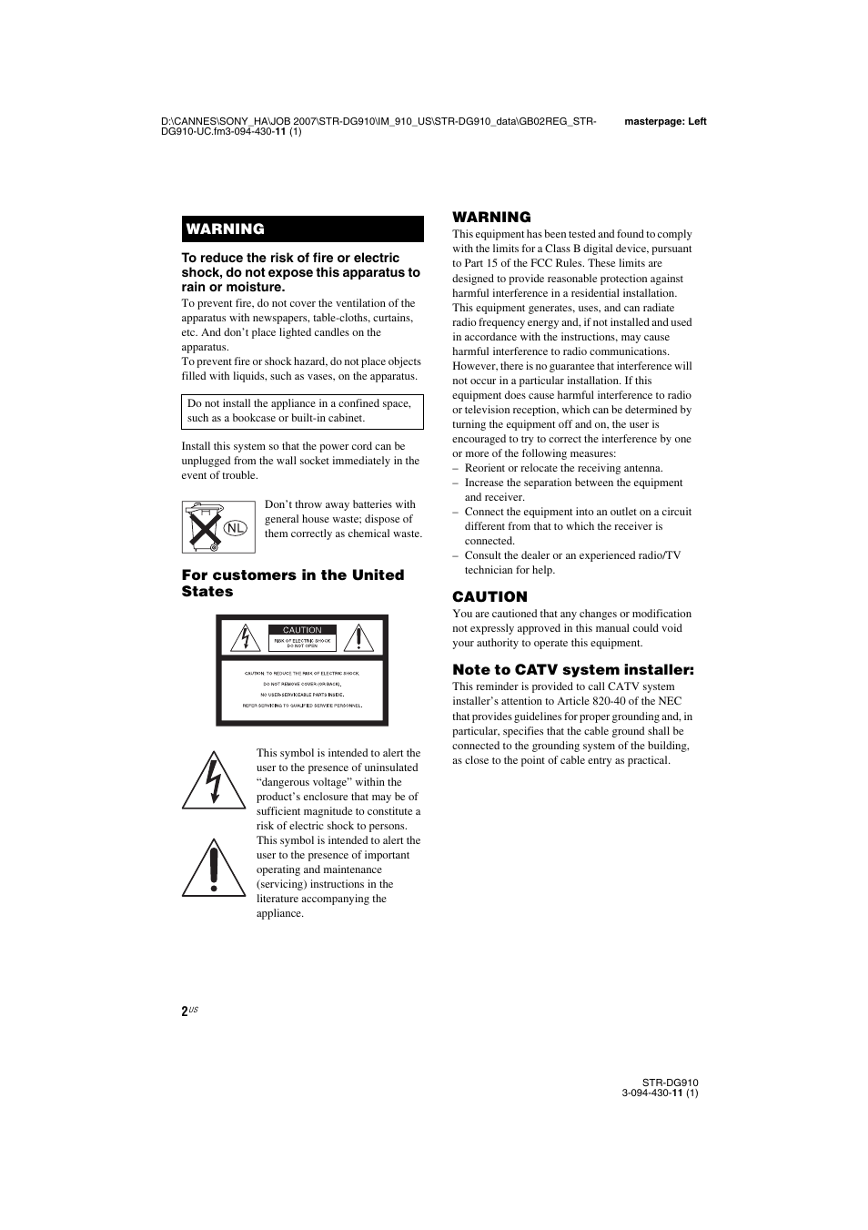 Sony STR-DG910 User Manual | Page 2 / 100