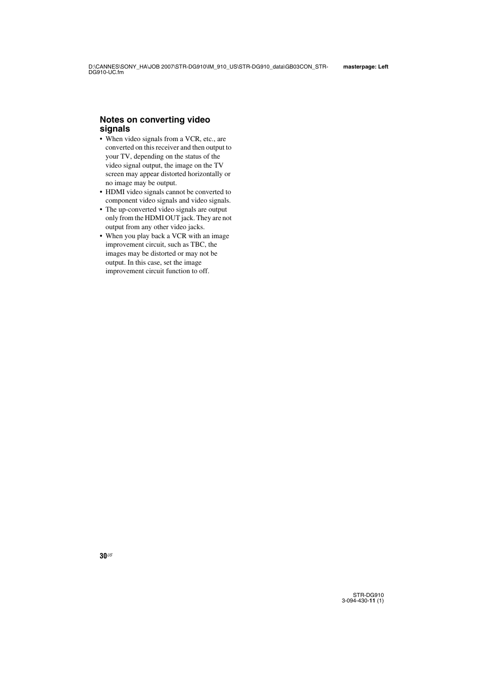 Sony STR-DG910 User Manual | Page 30 / 100