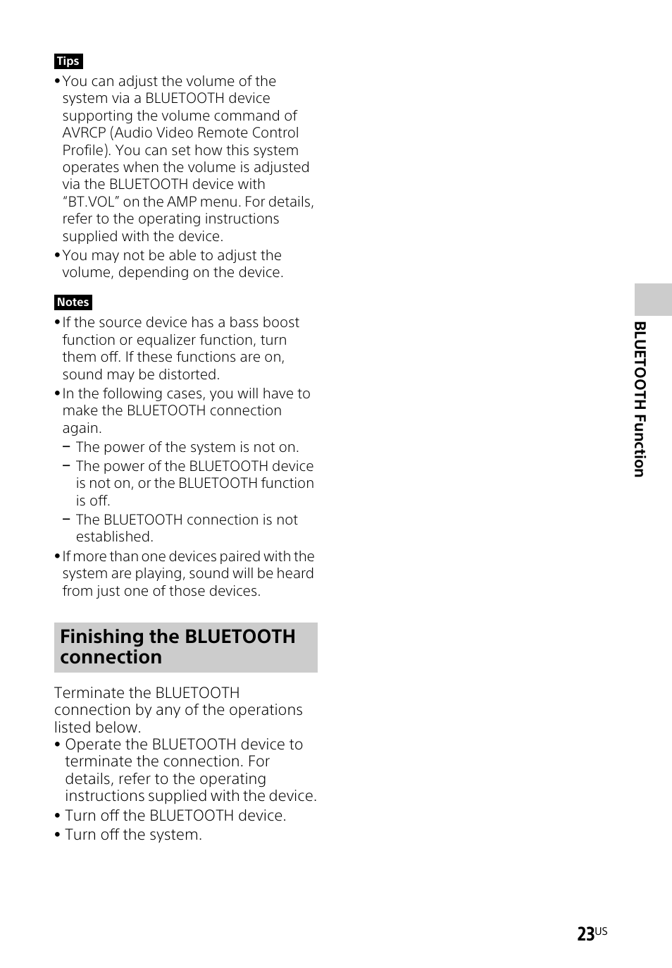 Finishing the bluetooth connection | Sony HT-CT260H User Manual | Page 23 / 108