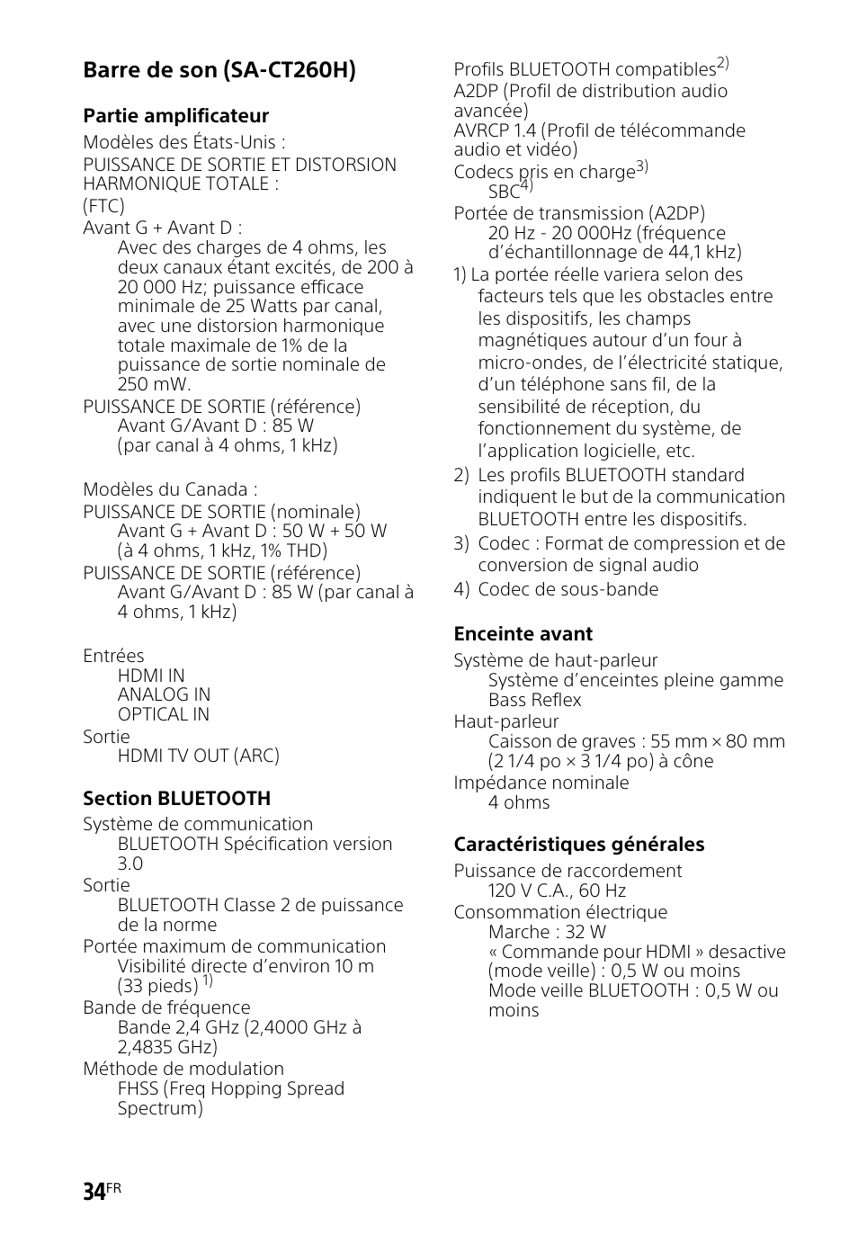 Barre de son (sa-ct260h) | Sony HT-CT260H User Manual | Page 68 / 108