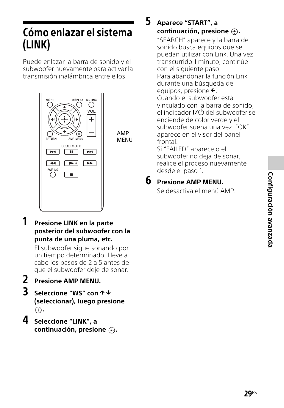 Cómo enlazar el sistema (link), Cómo enlazar el sistema, Link) | Sony HT-CT260H User Manual | Page 99 / 108