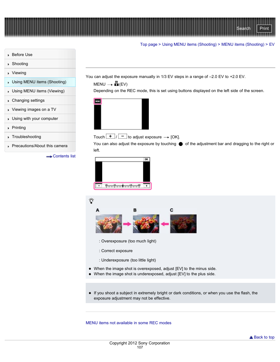 Cyber-shot user guide | Sony DSC-TX20 User Manual | Page 107 / 262