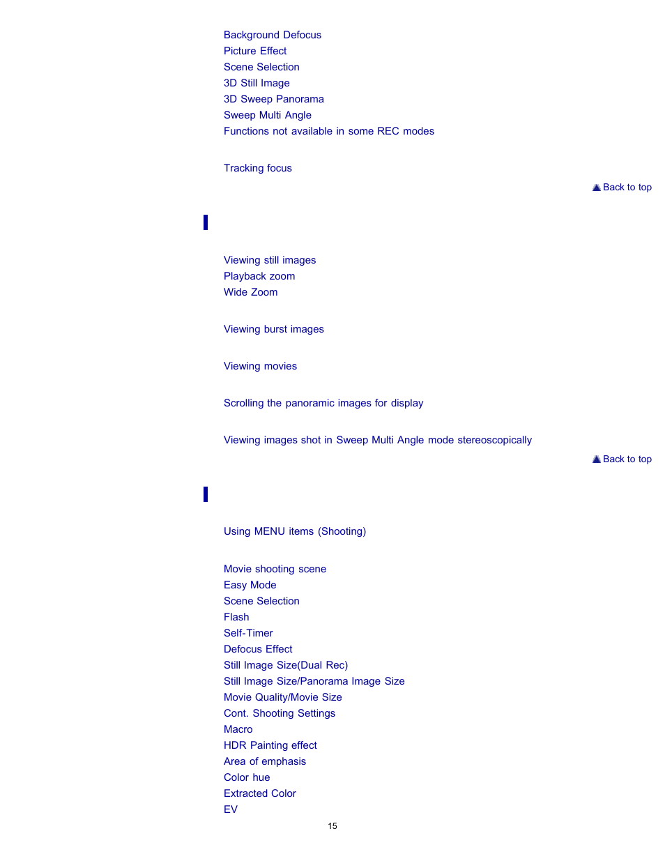 Sony DSC-TX20 User Manual | Page 15 / 262