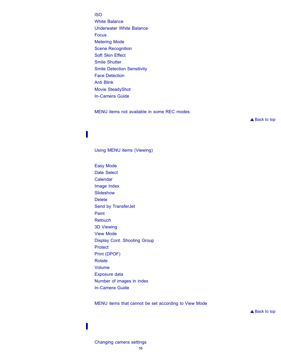 Sony DSC-TX20 User Manual | Page 16 / 262