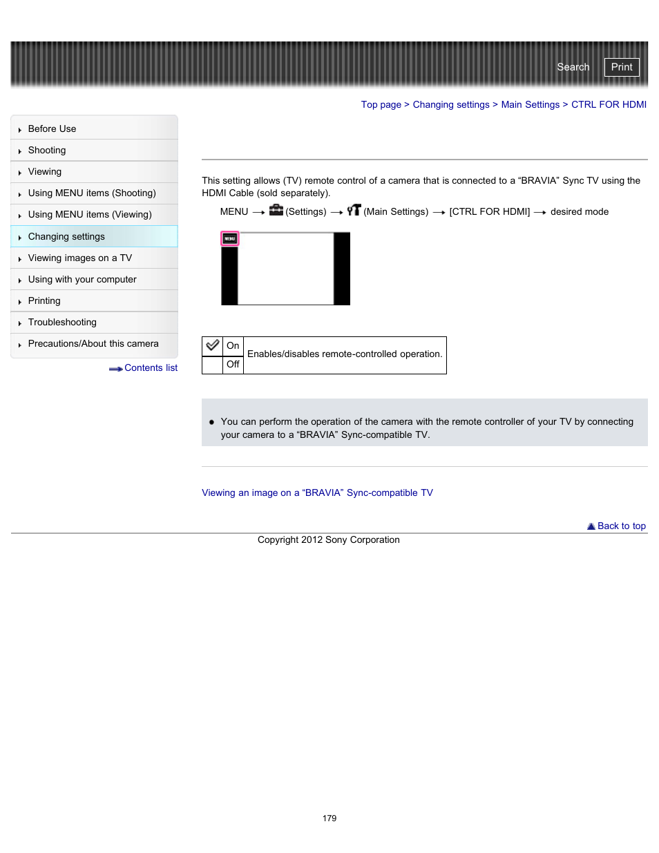 Ctrl for hdmi, Cyber-shot user guide | Sony DSC-TX20 User Manual | Page 179 / 262