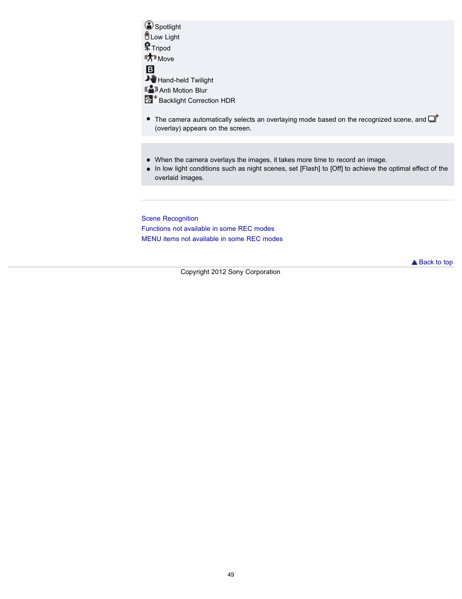 Sony DSC-TX20 User Manual | Page 49 / 262