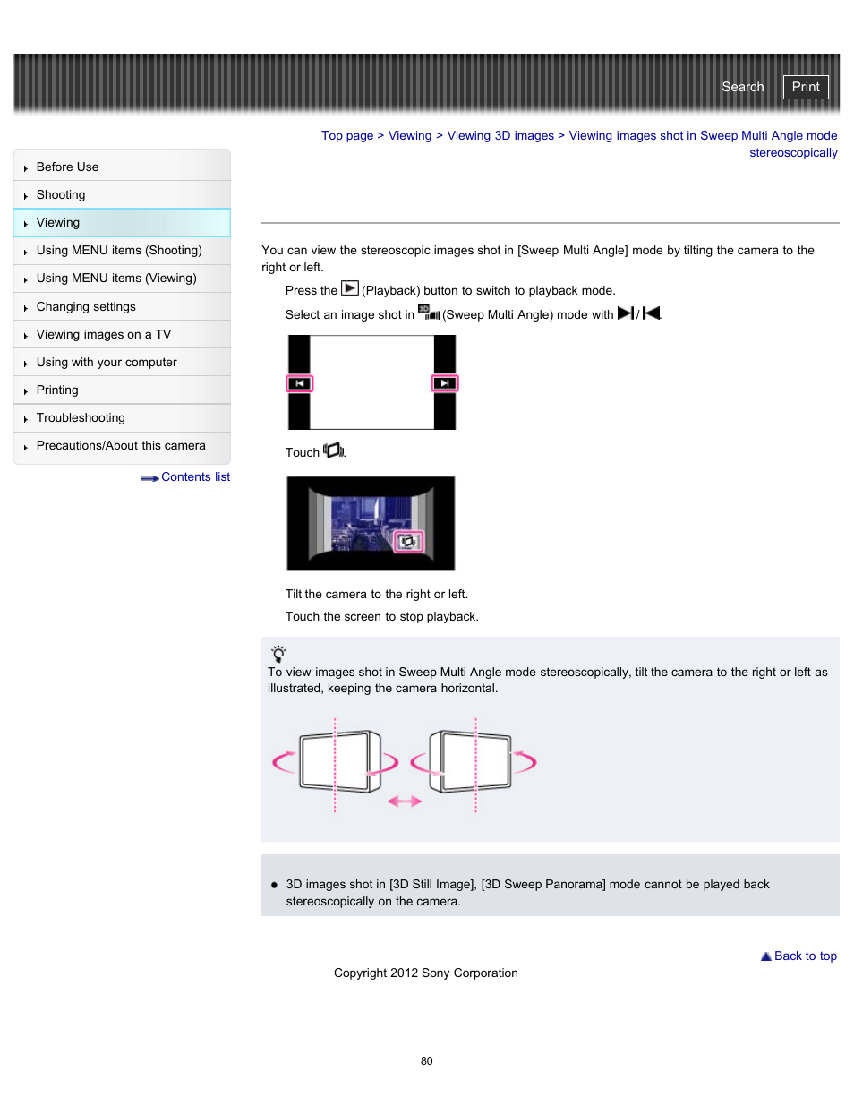 Cyber-shot user guide | Sony DSC-TX20 User Manual | Page 80 / 262