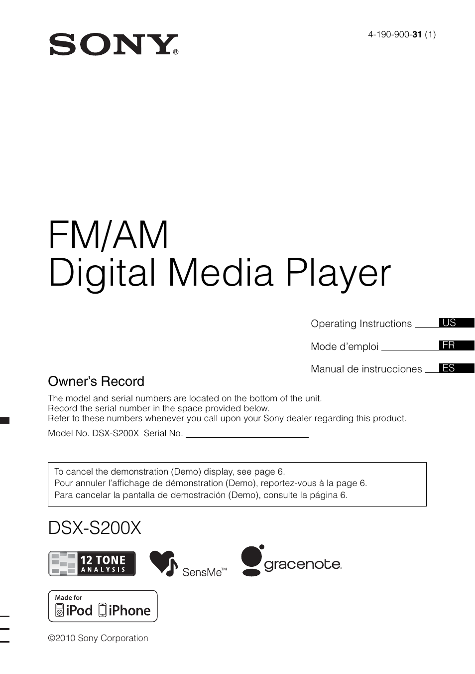 Sony DSX-S200X User Manual | 104 pages