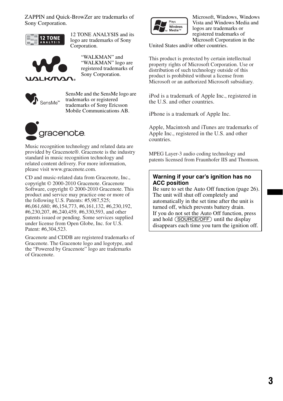 Sony DSX-S200X User Manual | Page 3 / 104