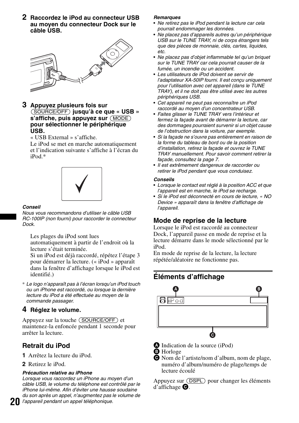 Éléments d’affichage | Sony DSX-S200X User Manual | Page 52 / 104