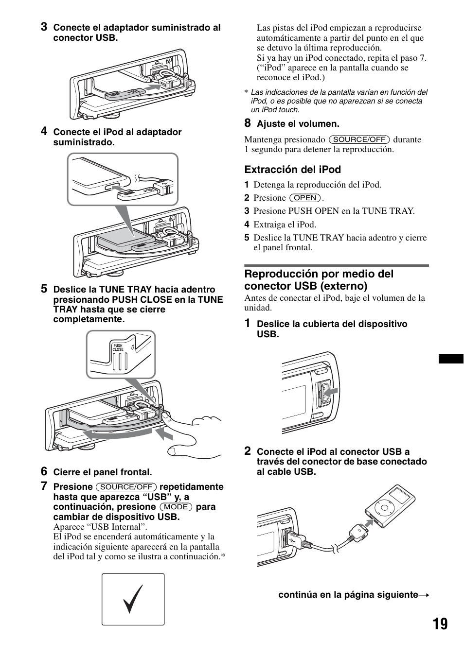Reproducción por medio del conector usb (externo) | Sony DSX-S200X User Manual | Page 85 / 104