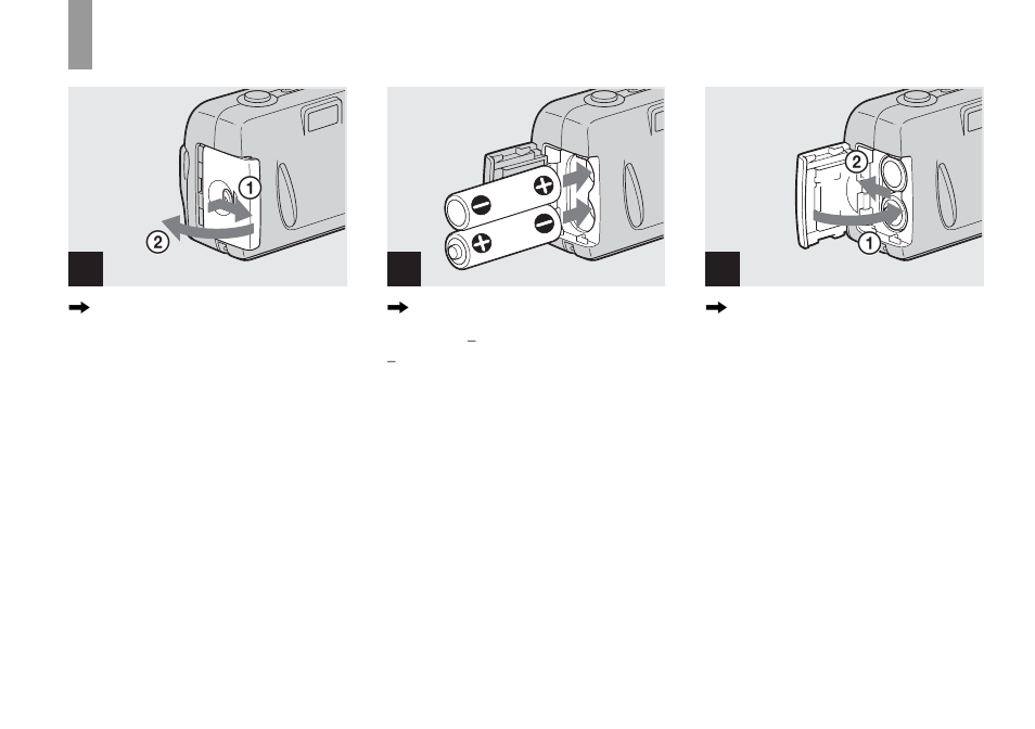 Inserting the batteries | Sony DSC-P92 User Manual | Page 12 / 116