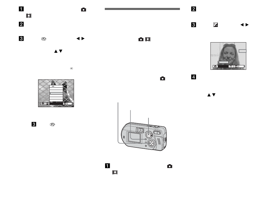 Adjusting the exposure, Ev adjustment | Sony DSC-P92 User Manual | Page 46 / 116