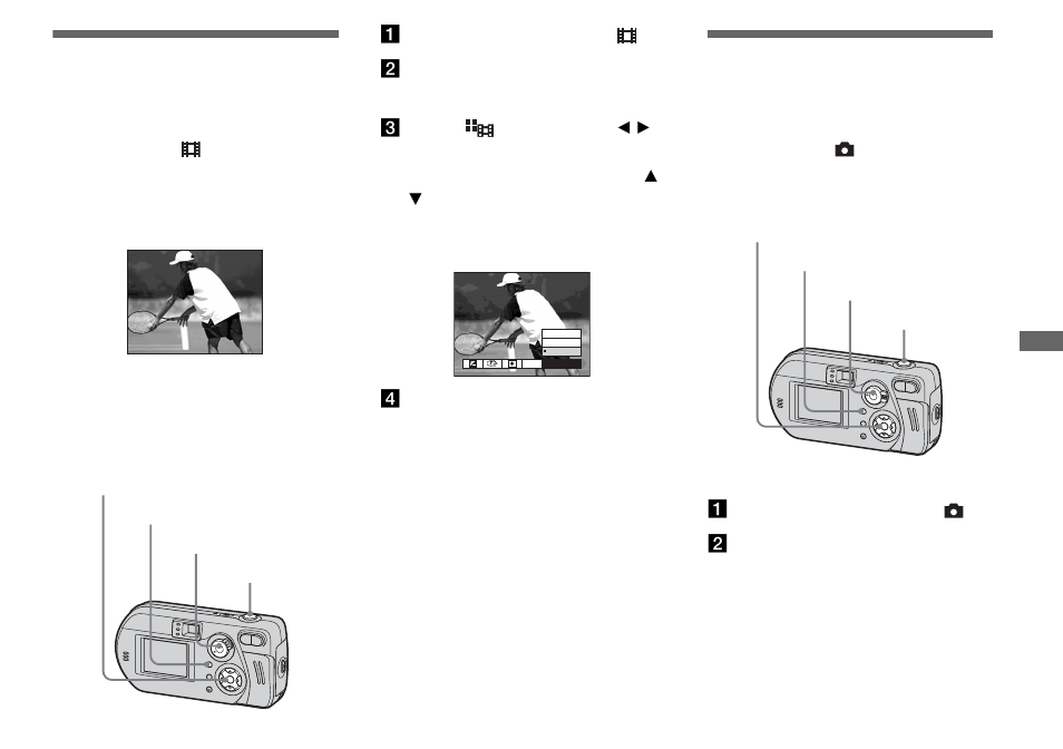 Shooting in multi burst mode, Shooting three images in succession, Multi burst | Burst 3 | Sony DSC-P92 User Manual | Page 51 / 116