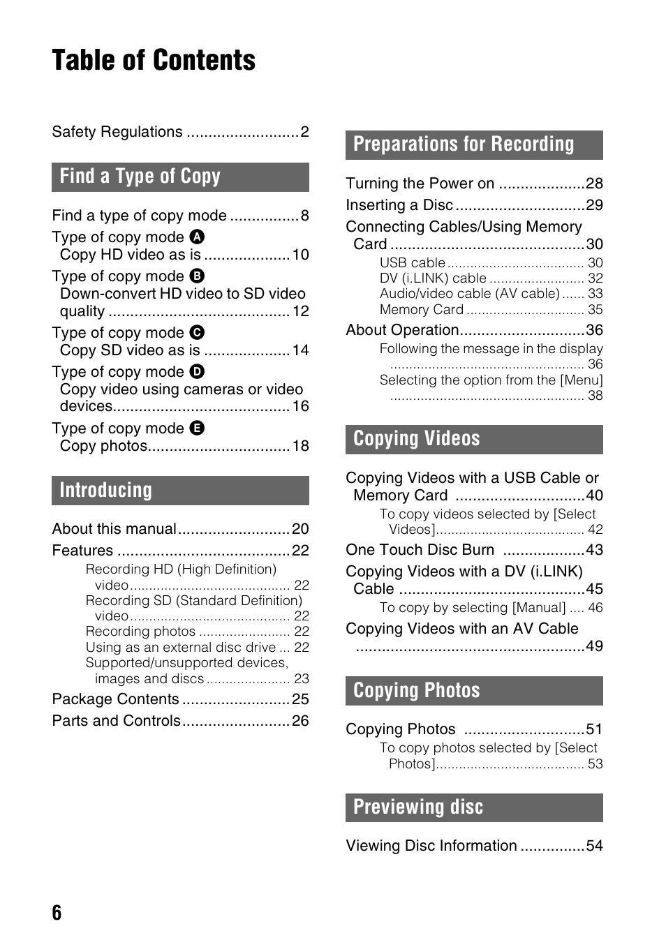 Sony VBD-MA1 User Manual | Page 6 / 84