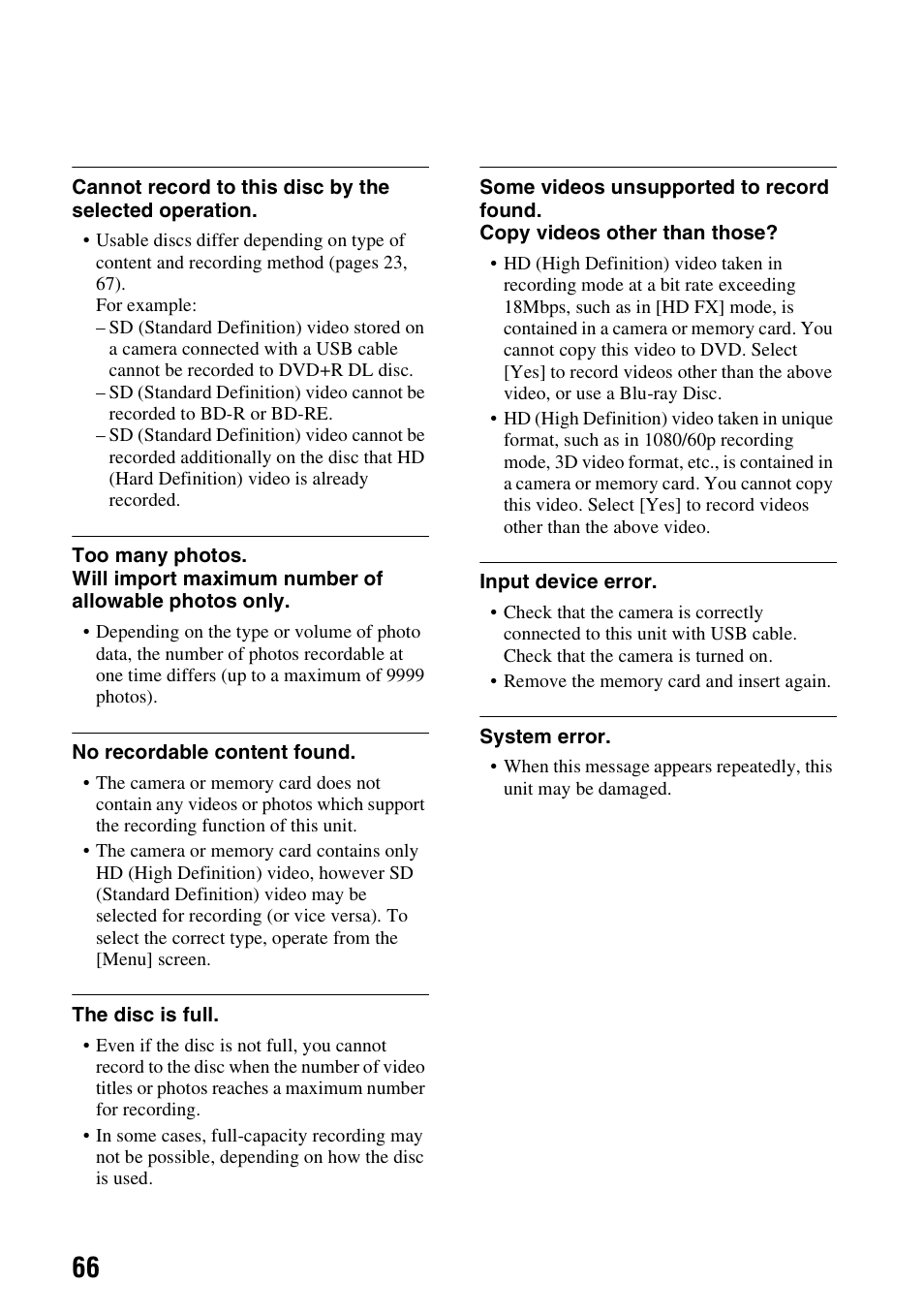 Sony VBD-MA1 User Manual | Page 66 / 84