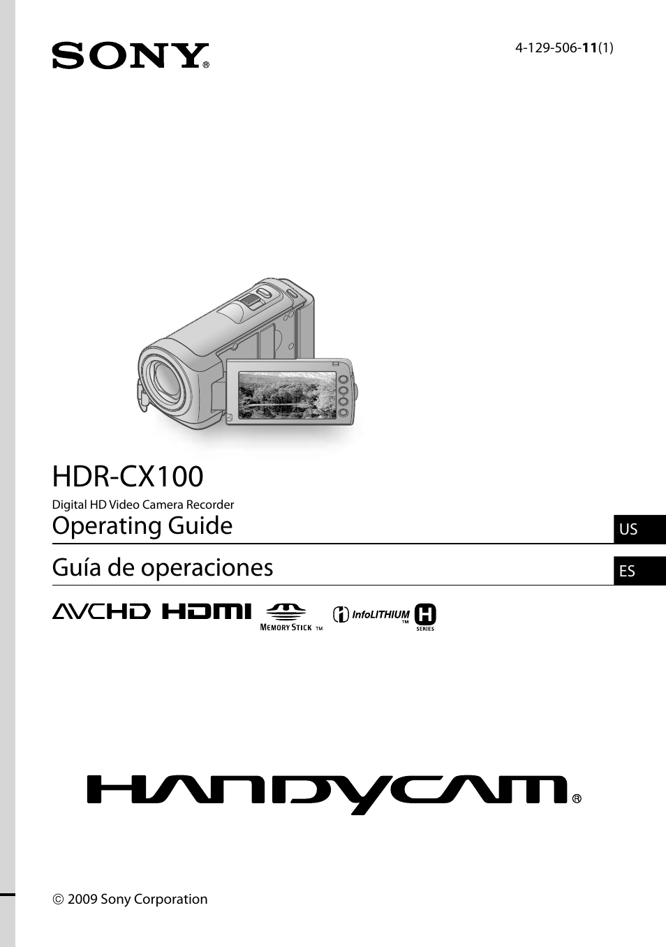 Sony HDR-CX100 User Manual | 124 pages