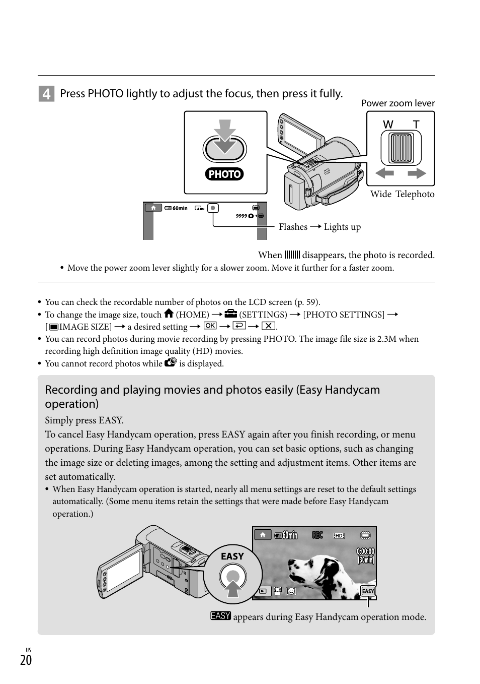 Sony HDR-CX100 User Manual | Page 20 / 124