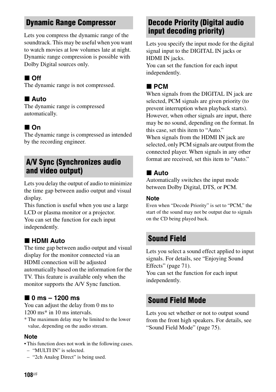 Sony STR-DA5700ES User Manual | Page 108 / 155