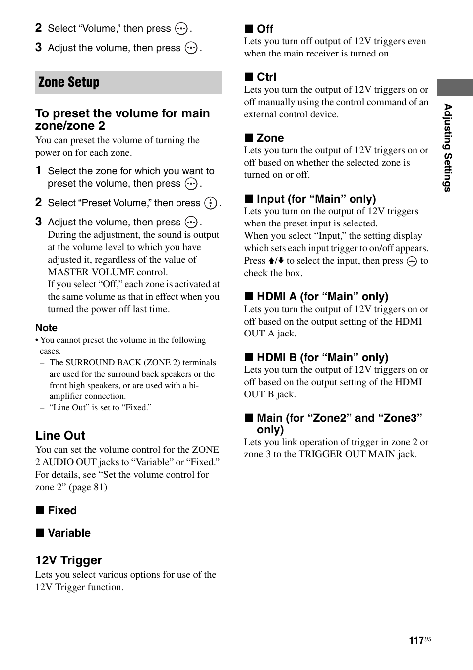 Zone setup | Sony STR-DA5700ES User Manual | Page 117 / 155