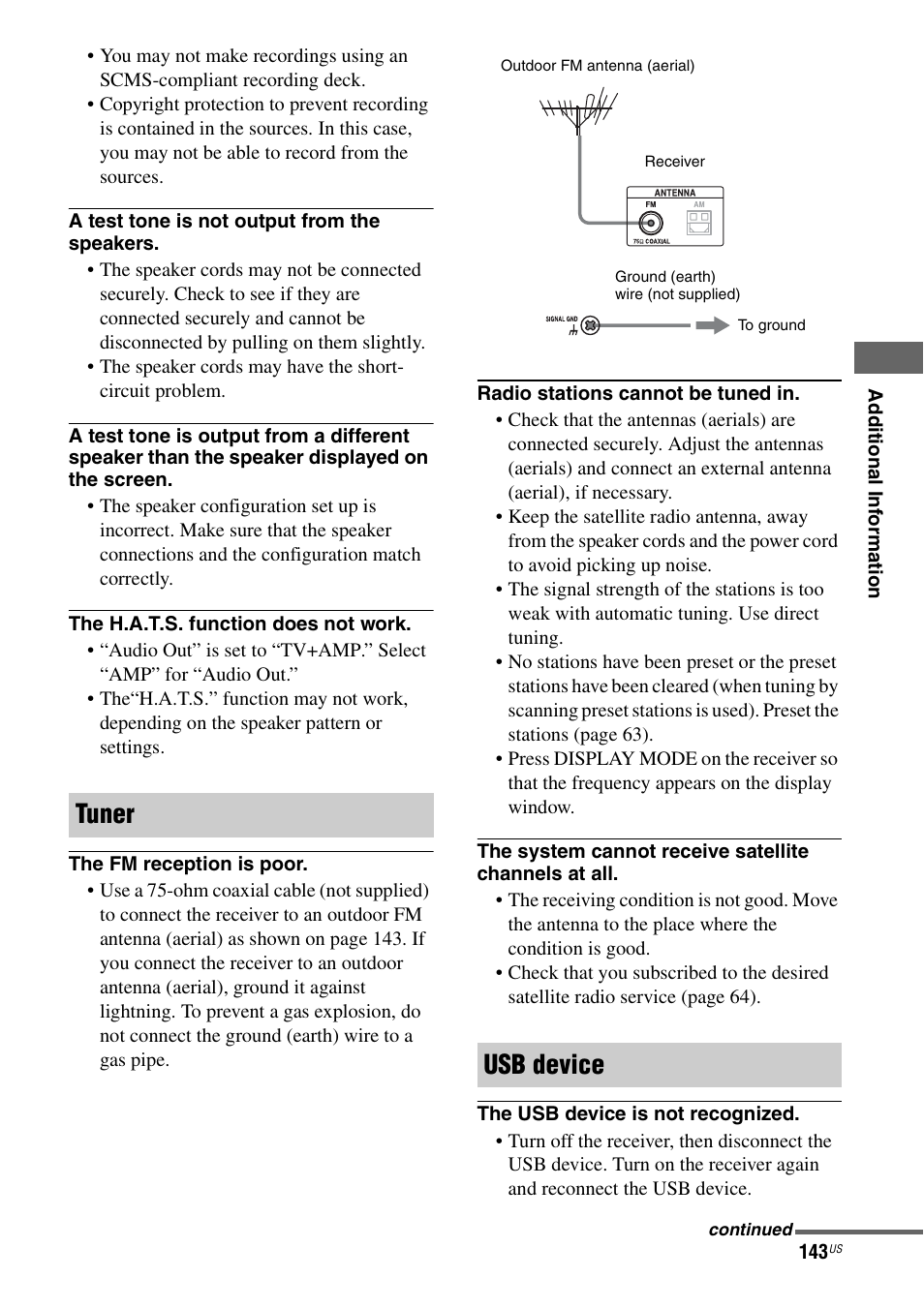 Tuner usb device | Sony STR-DA5700ES User Manual | Page 143 / 155